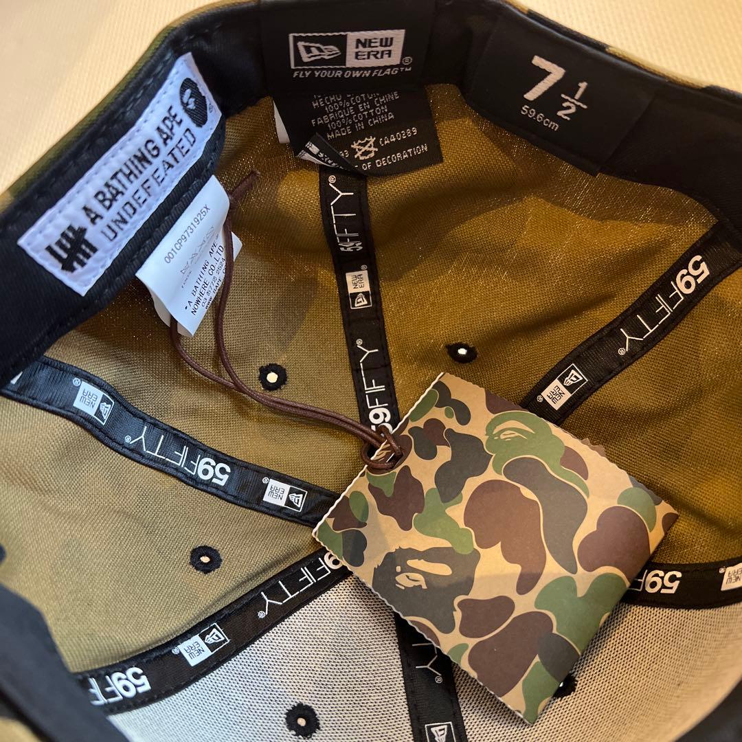 BAPE×UNDEFATEDカモ柄ベースボールキャップ 71/2（59.6cm）
