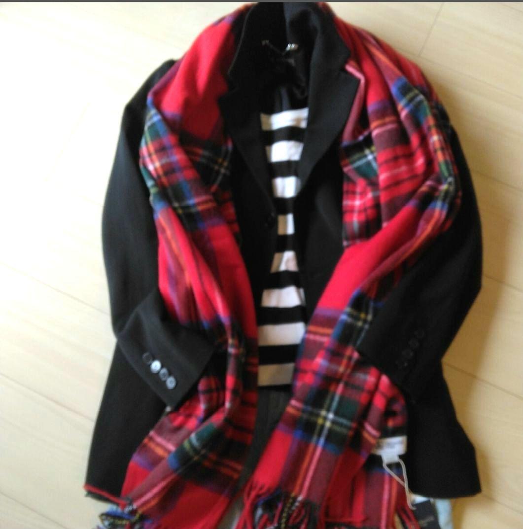 カシミヤJohnstonsジョンストンズ 大判ストール冬小物　ボリュームマフラー