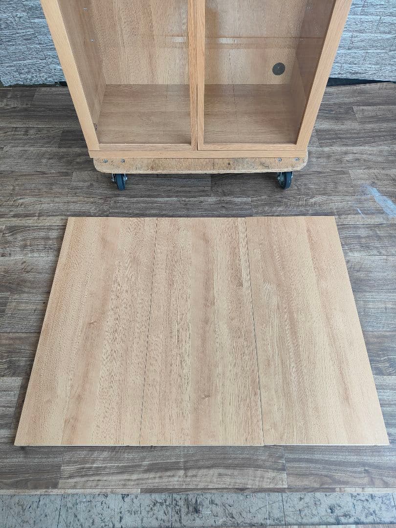 MUJI 無印良品 木製キャビネット ガラス扉 オーク材突板