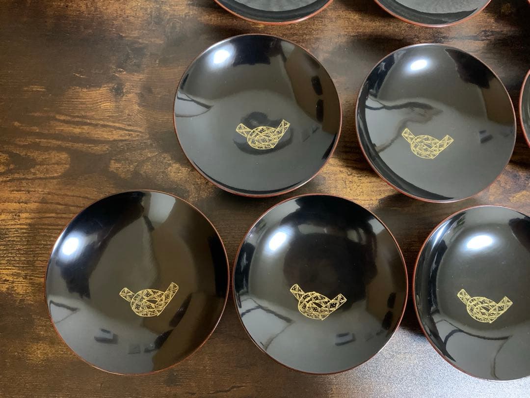 輪島塗　金彩　吸物椀10客　時代物　蓋付き椀　お椀　汁椀　椀　未使用品