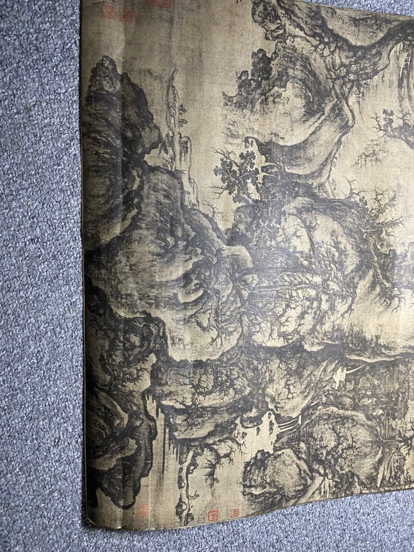 真作 特大幅 二玄社 郭煕「早春図」 工芸印刷絹本 中国画 国立故宮博物院掛軸