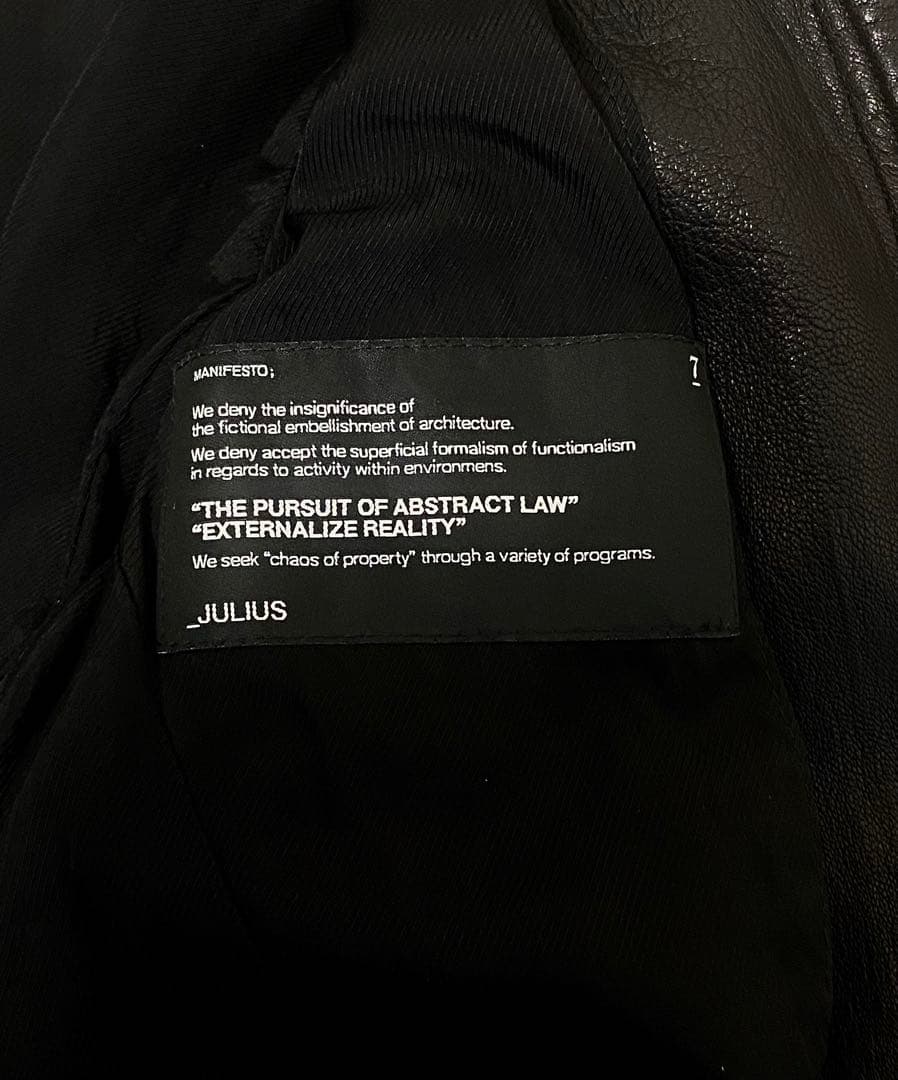 JULIUS ユリウス プロテクション　ライダース　ジャケット　レザー