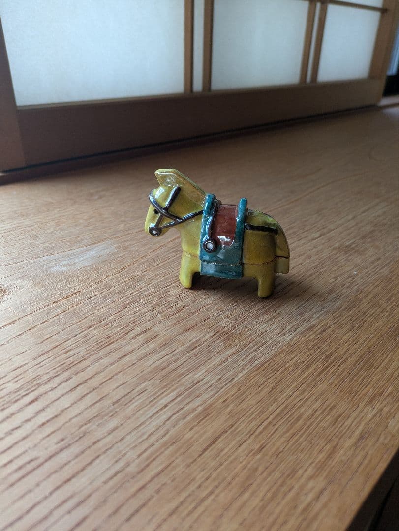 お茶道具香合　馬　出雲焼き