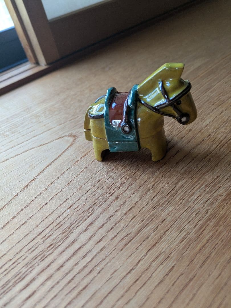 お茶道具香合　馬　出雲焼き