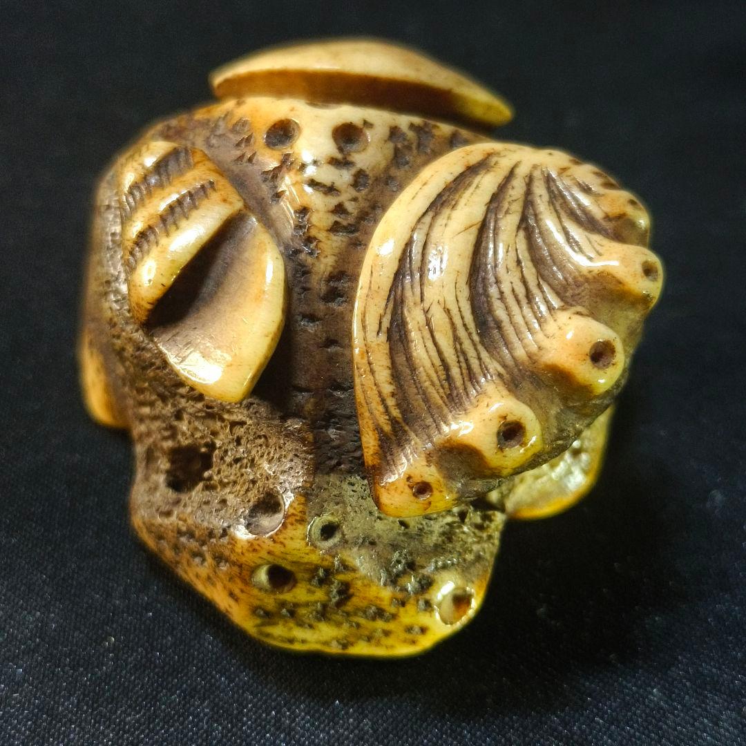 根付 貝尽くし 鹿角彫り 江戸骨董 古美術品 旧家蔵出美品 蒐集家放出 時代物