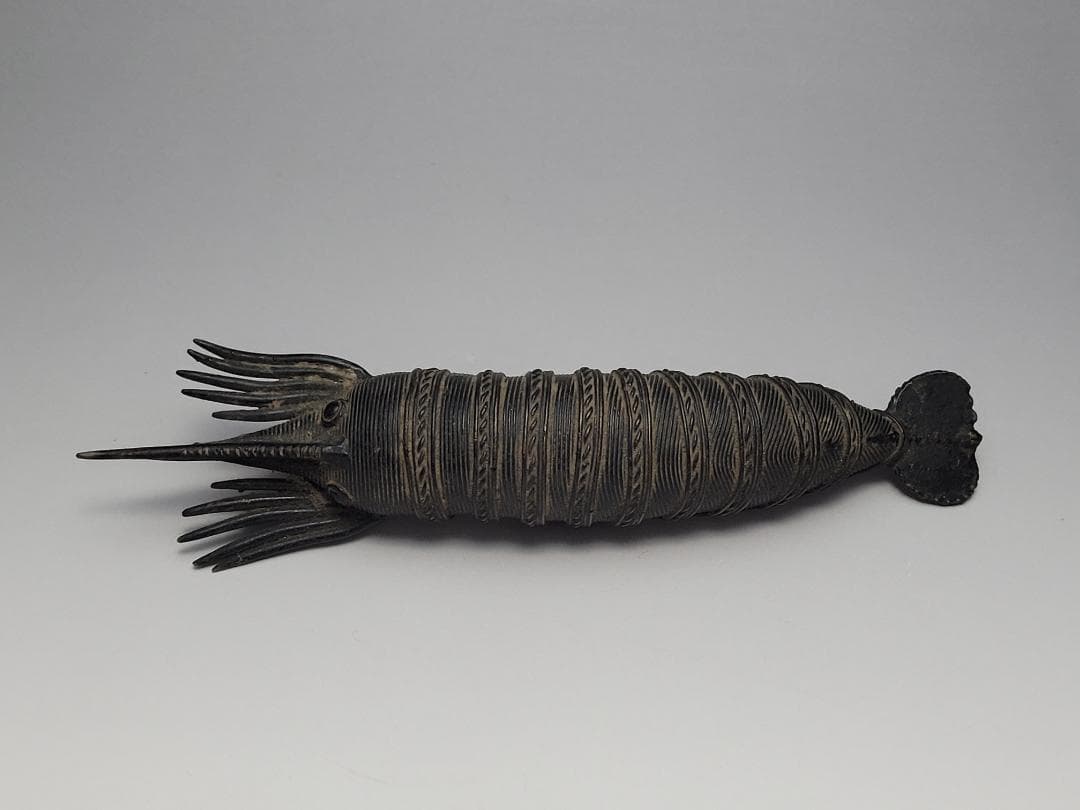 古銅造 えび型 置物 明清時代 幅約17.5㎝