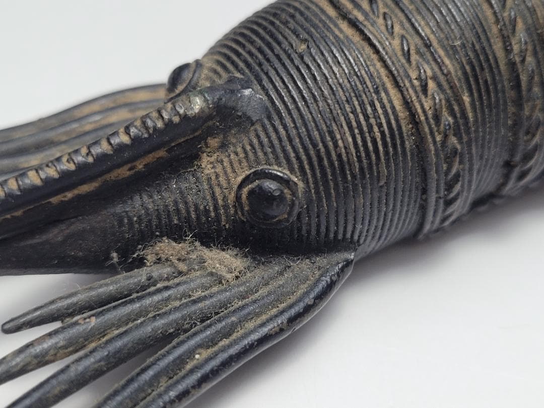 古銅造 えび型 置物 明清時代 幅約17.5㎝