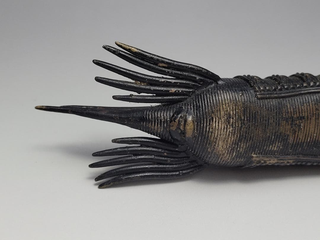 古銅造 えび型 置物 明清時代 幅約17.5㎝