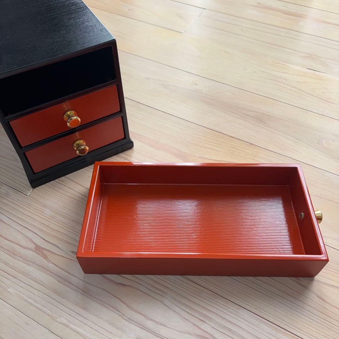 皇室御用達【山田平安堂】希少【三段引き出し】海外ギフトテーブルコーディネート