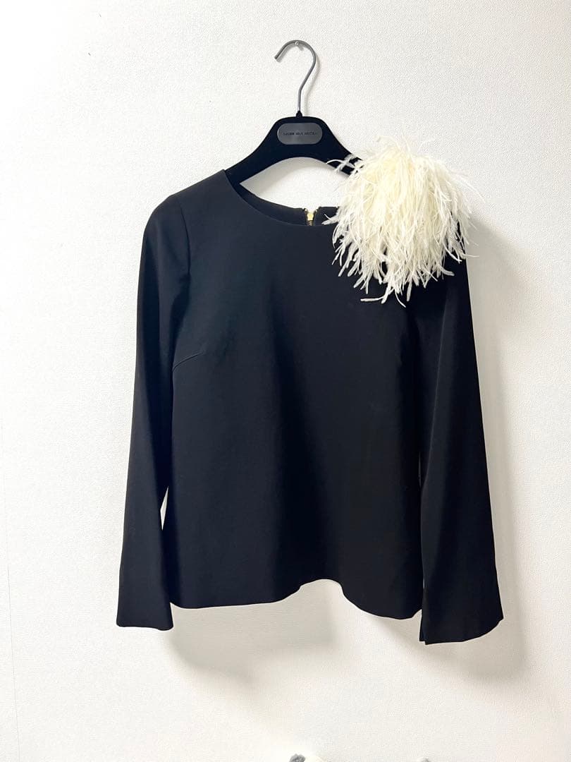 オーストリッチ　フェザーコサージュ　オフホワイト