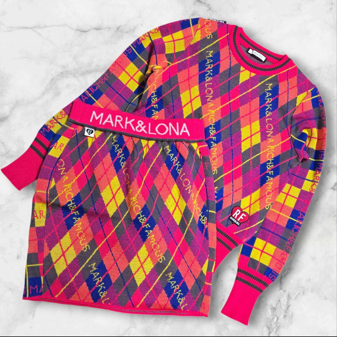 美品 マークアンドロナ アーガイル柄 セットアップ 日本製 近年モデル