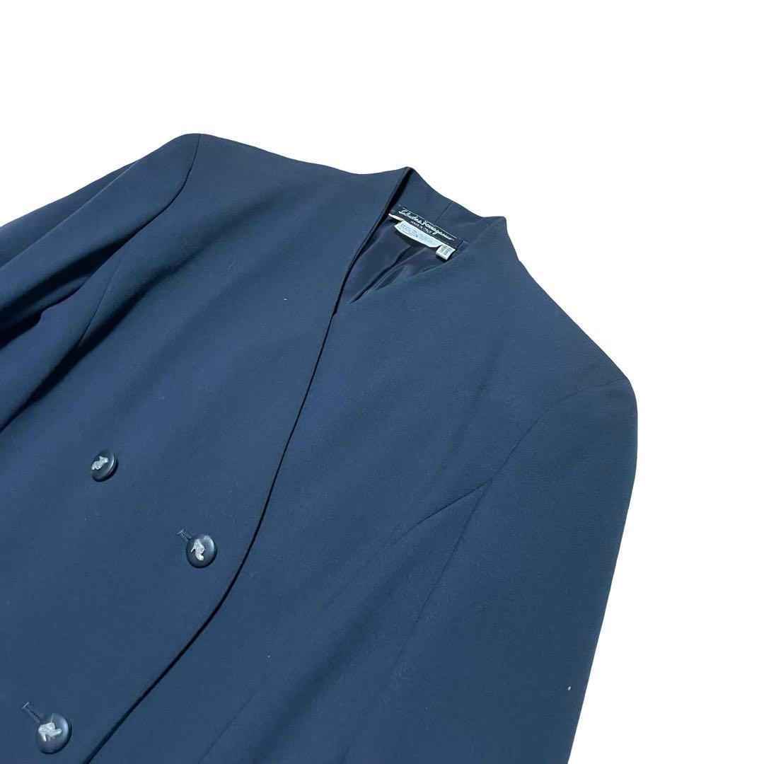 サルヴァトーレ フェラガモ　ロングコート　レディース　40 グレー　シルバー