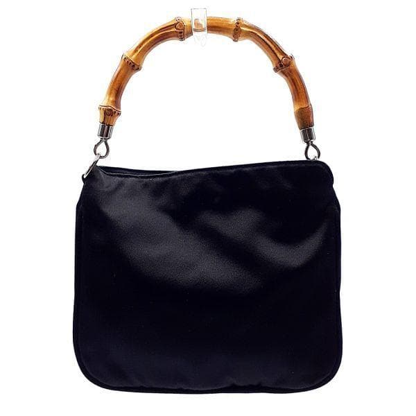 ◆超美品◆ グッチ GUCCI ハンドバッグ ミニバッグ 鞄 バンブー サテン地