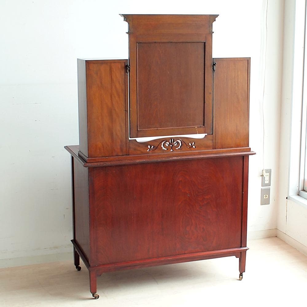 アンティーク ミラー付きチェスト 象嵌細工 ZR24025