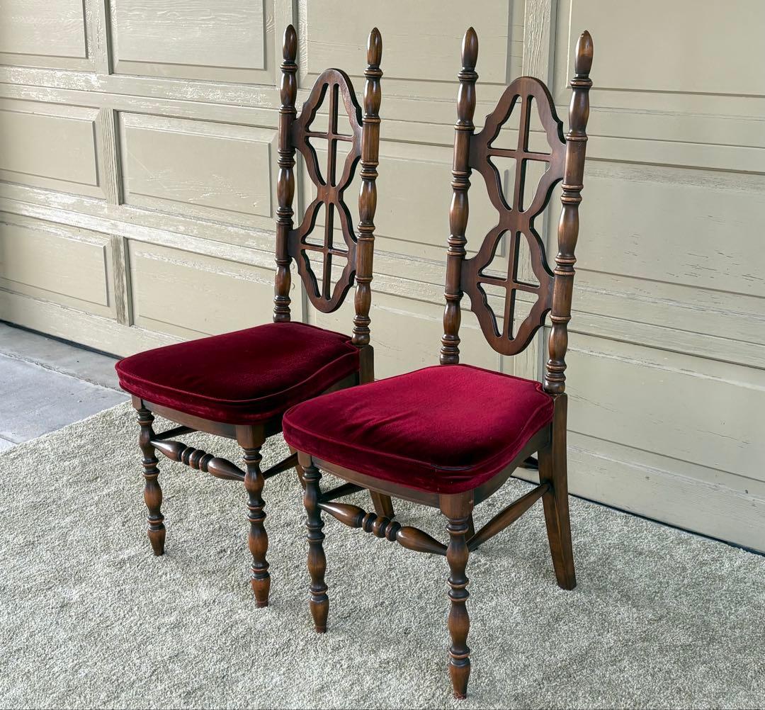 【にーな】KOSUGA ハイバックチェア クラシック 赤ベルベット