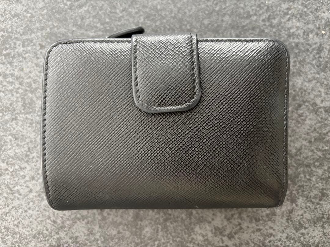 ✨極美品✨ PRADA 二つ折り財布 サフィアーノレザー バイカラー ピンク 黒