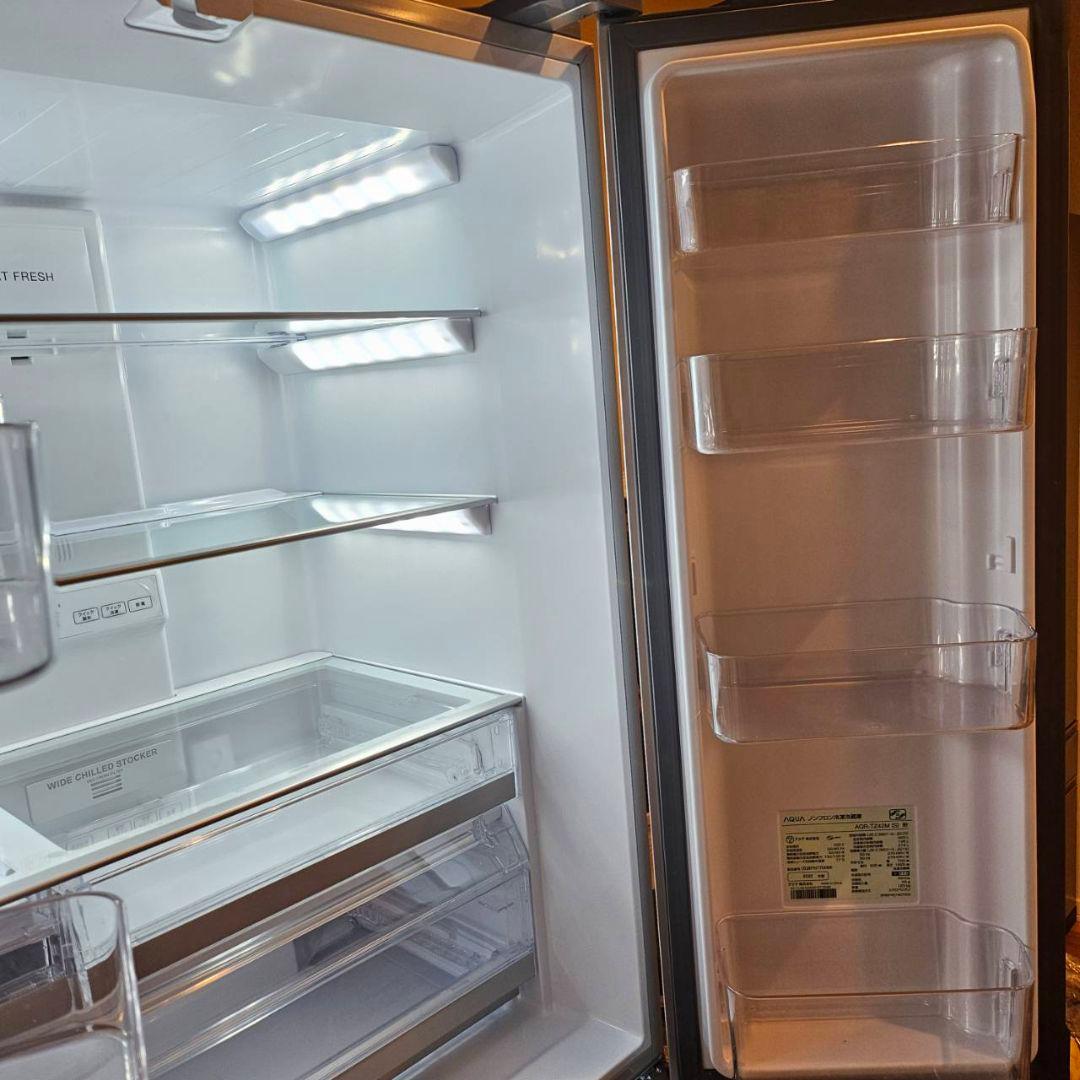 AQUA 420L　2022年製　4ドア冷蔵庫 シルバー