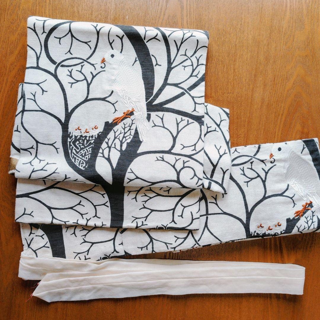 二部式作り帯　鳥　リス柄　[玉のり] 笑うキモノ生活