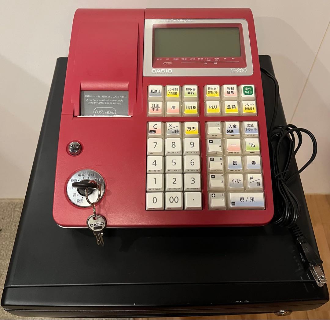 CASIO TE-300 電子レジスター レッド