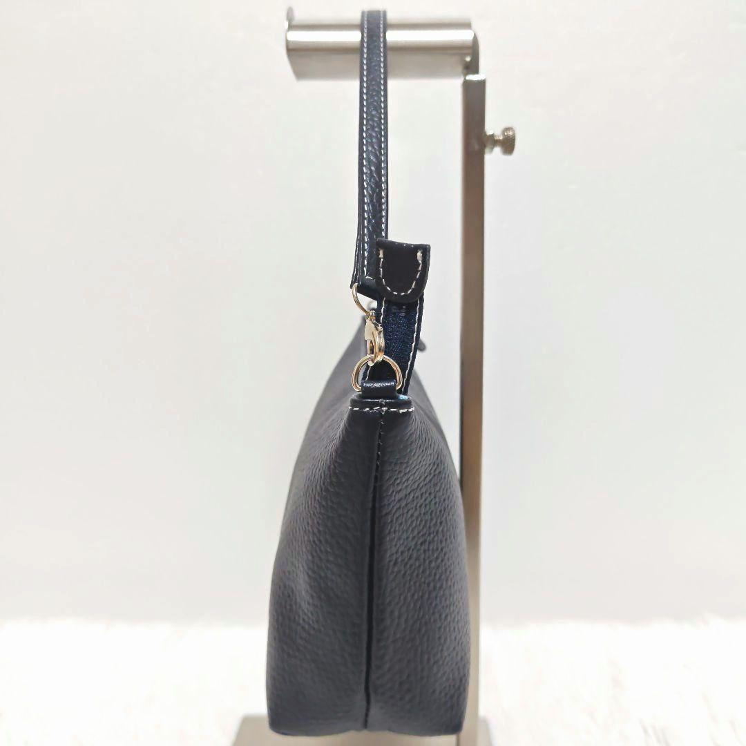 【極美品】キタムラ ショルダーバッグ 2way シュリンクレザー ロゴ刺繍