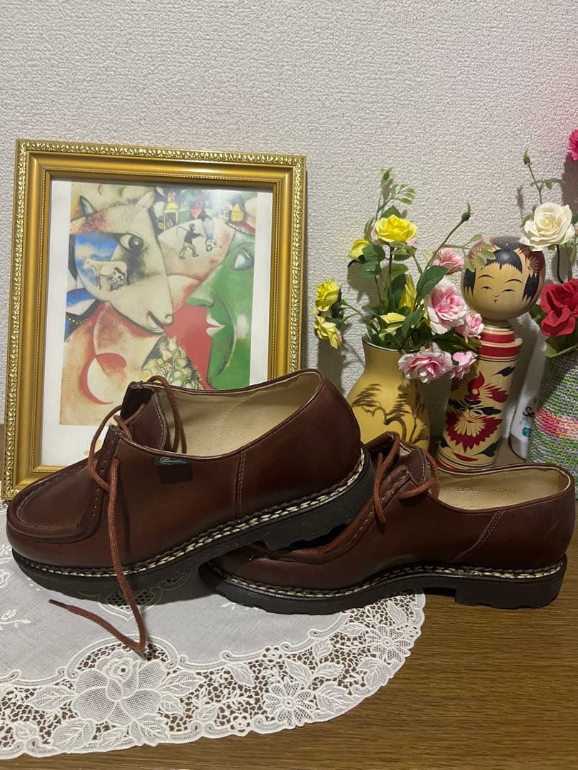 【美品】パラブーツ ミカエル 40.5 マロン レザー チロリアンシューズ