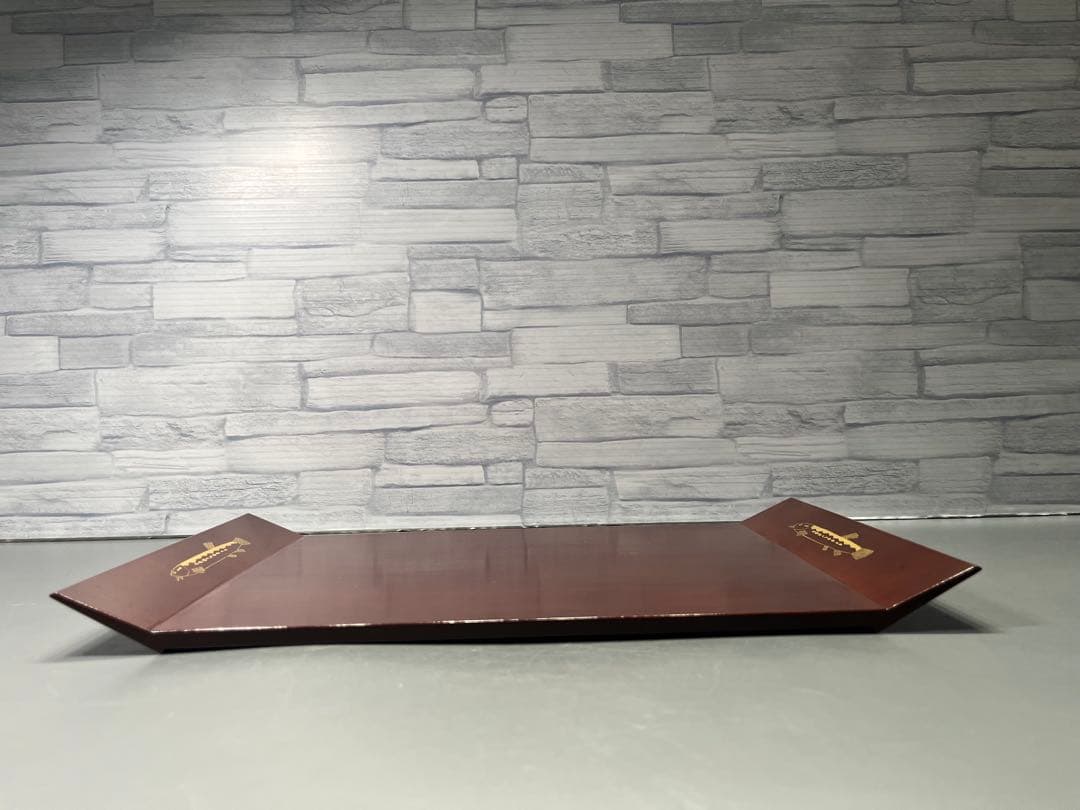 塗師　善◯作　手長膳　五枚　共箱　懐石盆