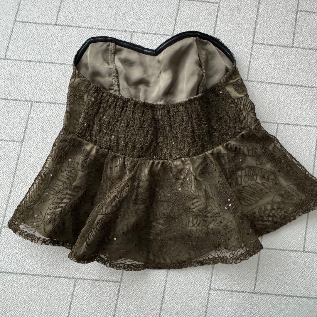 LEJA スパンコールビジューボタンセットアップワンピースドレス GREEN M