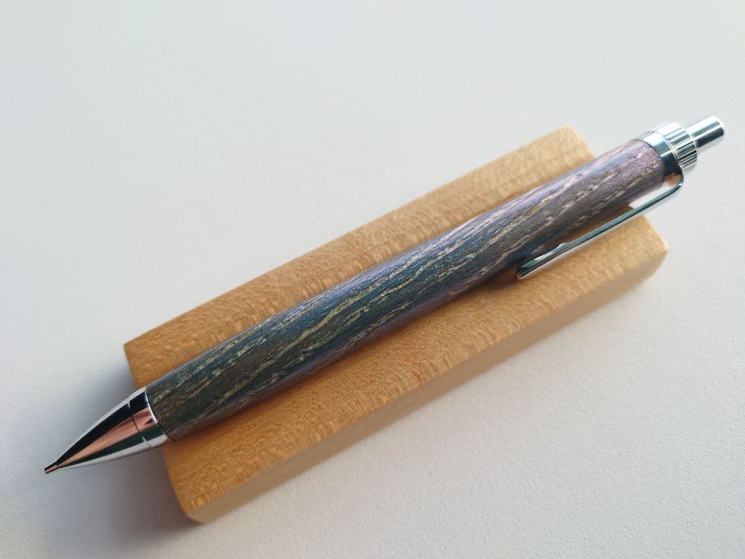 栗　シャープペンシル　浮造り　新うるし　変わり漆　拭き漆　加藤金属KATO202
