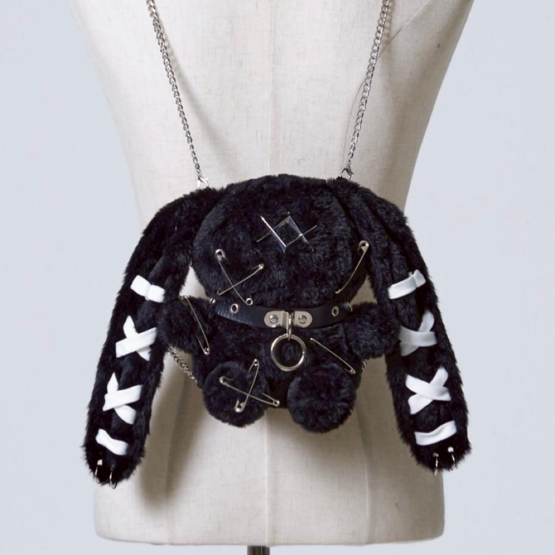 REFLEM　レフレム　うさ耳ぬいぐるみバッグ　ブラック　黒　チョーカー うさぎ