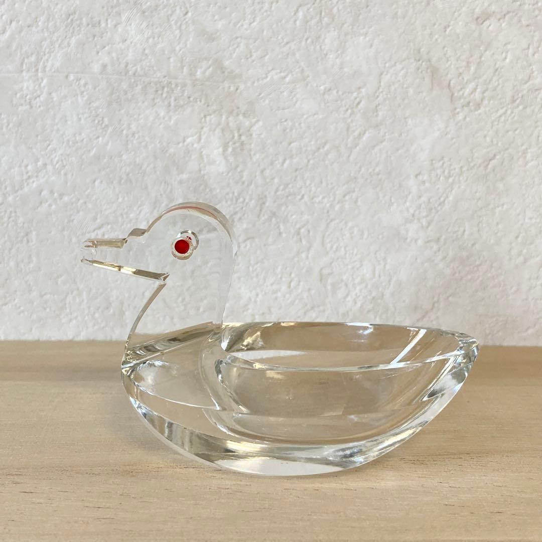 クリスタルガラス　バード　モダン　デザイン　北欧　鳥　ガラス　ヴィンテージ