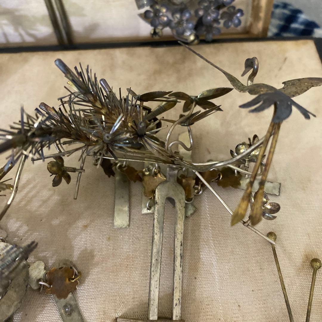 クリスマスセール　櫛細工　珊瑚　鶴亀