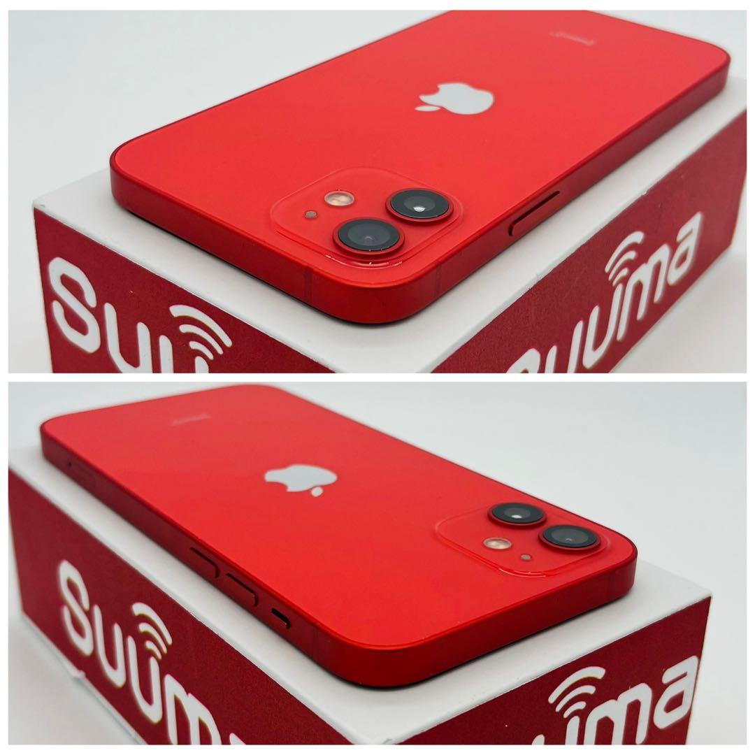 A 100% iPhone 12 64 GB SIMフリー レッド 本体