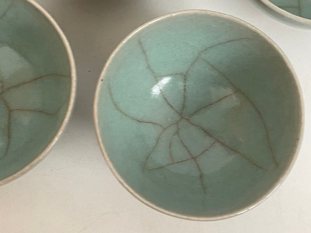 陶芸家　人間国宝　三浦小平二　青磁　青瓷　小碗　番茶器　五客　箱なし