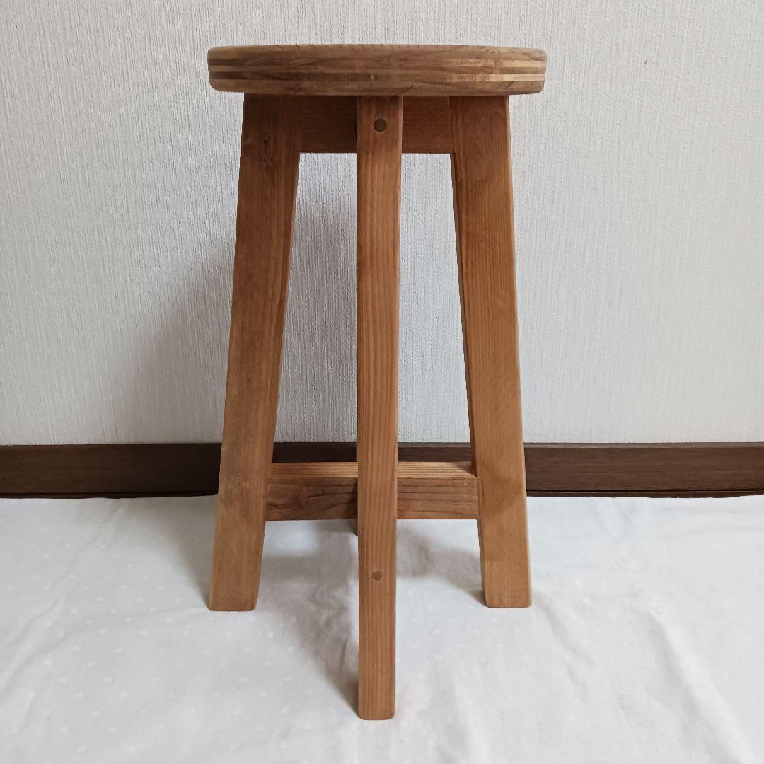 Mon☆Star　ハンドメイド　スツール　高さ50　2脚　茶　ナチュラル