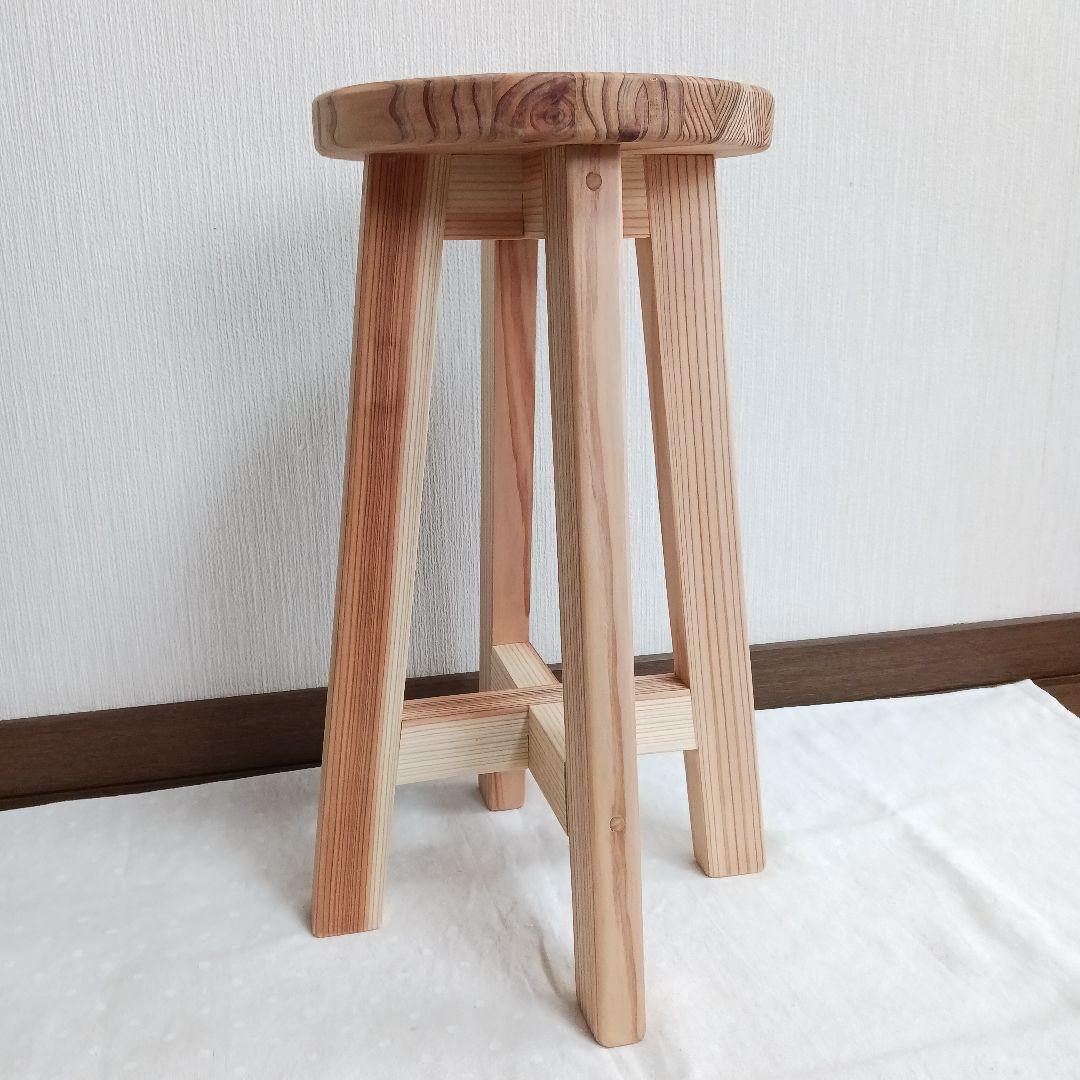 Mon☆Star　ハンドメイド　スツール　高さ50　2脚　茶　ナチュラル