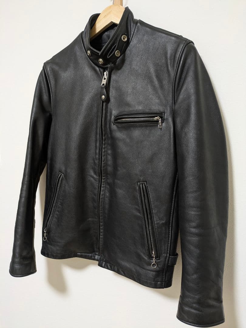 Schoot ショット 新型641 ライナー付 シングルライダースジャケット34