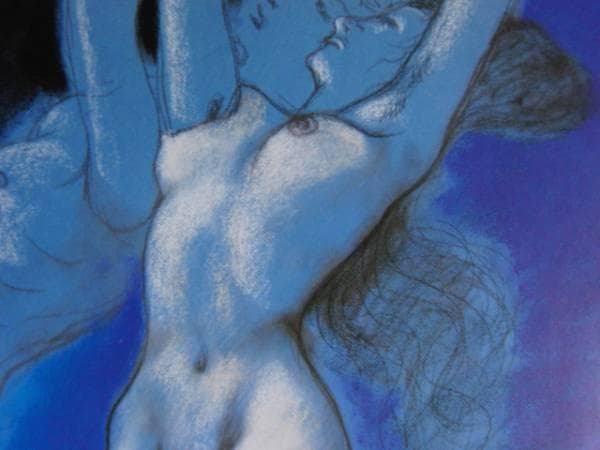 古沢岩美、裸婦、豪華本の一部、版上サイン入り（13）額付き