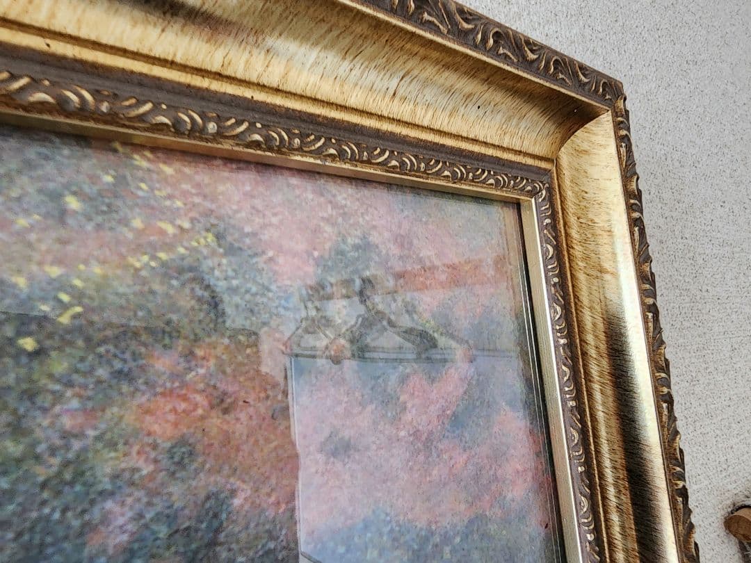 天使の絵画 金色のフレーム付き