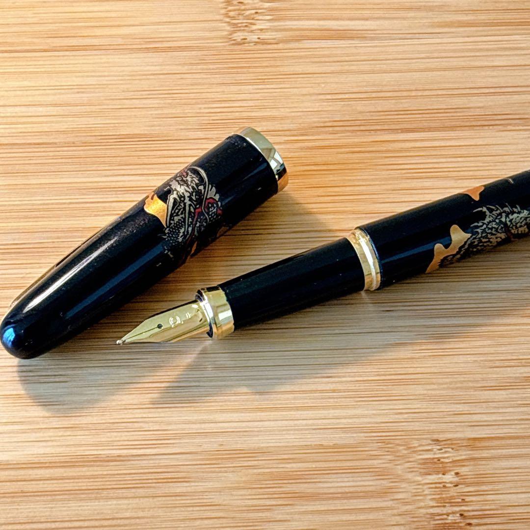 近代蒔絵 プラチナ 万年筆 美巧 双龍 M字 中字