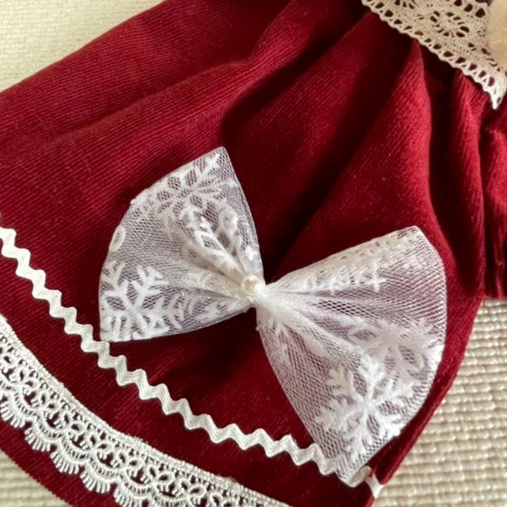 よそゆきワンピース　犬服ハンドメイド　クリスマス　犬服ワンピース　∞TuTu∞