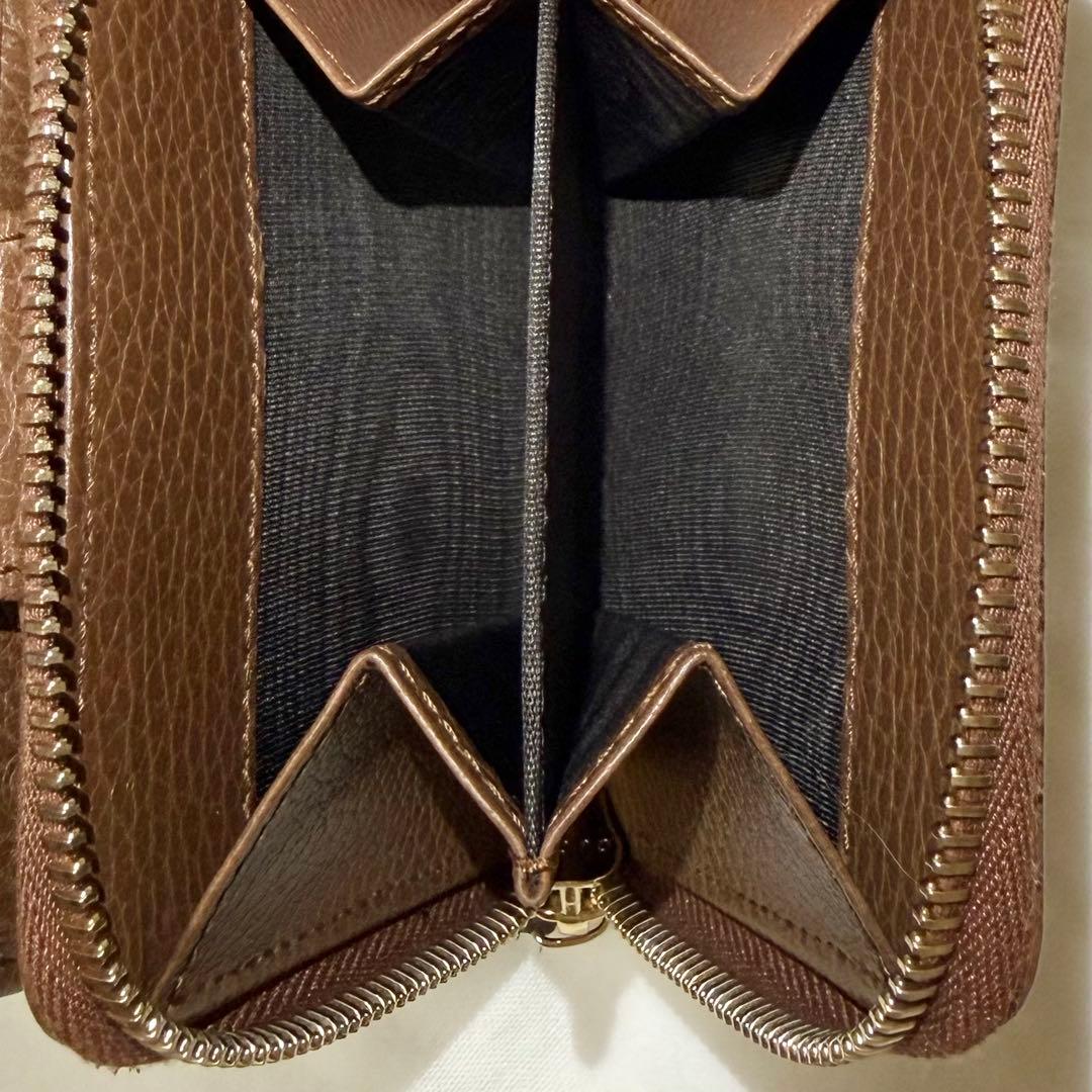 【美品】GUCCI　二つ折り財布　箱あり　ブラウン