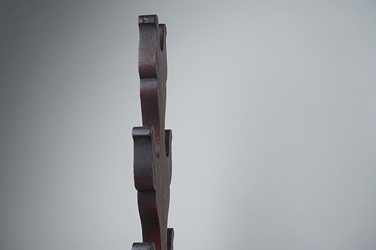 時代木彫刀掛け　稲穂透かし五本掛け　日本刀飾り台