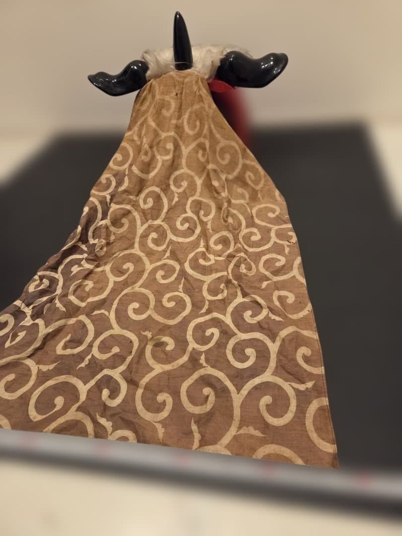 旧家蔵出 大振 獅子頭 雄 木彫 獅子舞い 彫刻 朱塗 漆塗