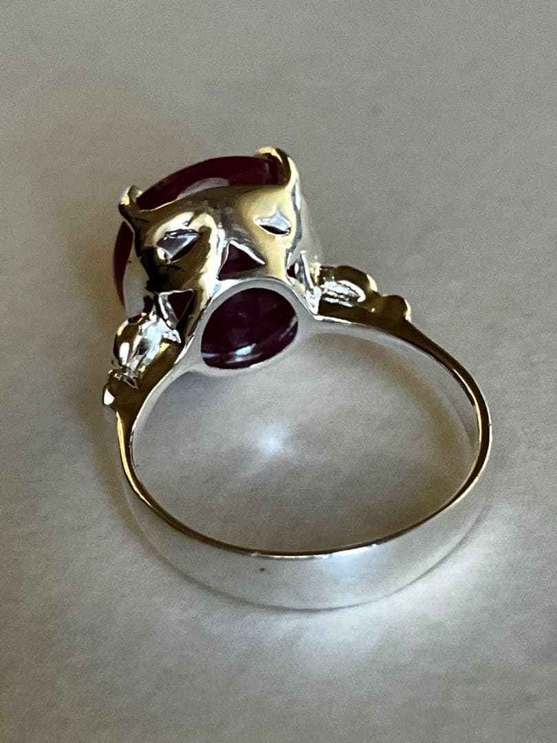 【訳あり】7ct ルビー・ロードライトガーネットリングK18WGヴェルメイユ
