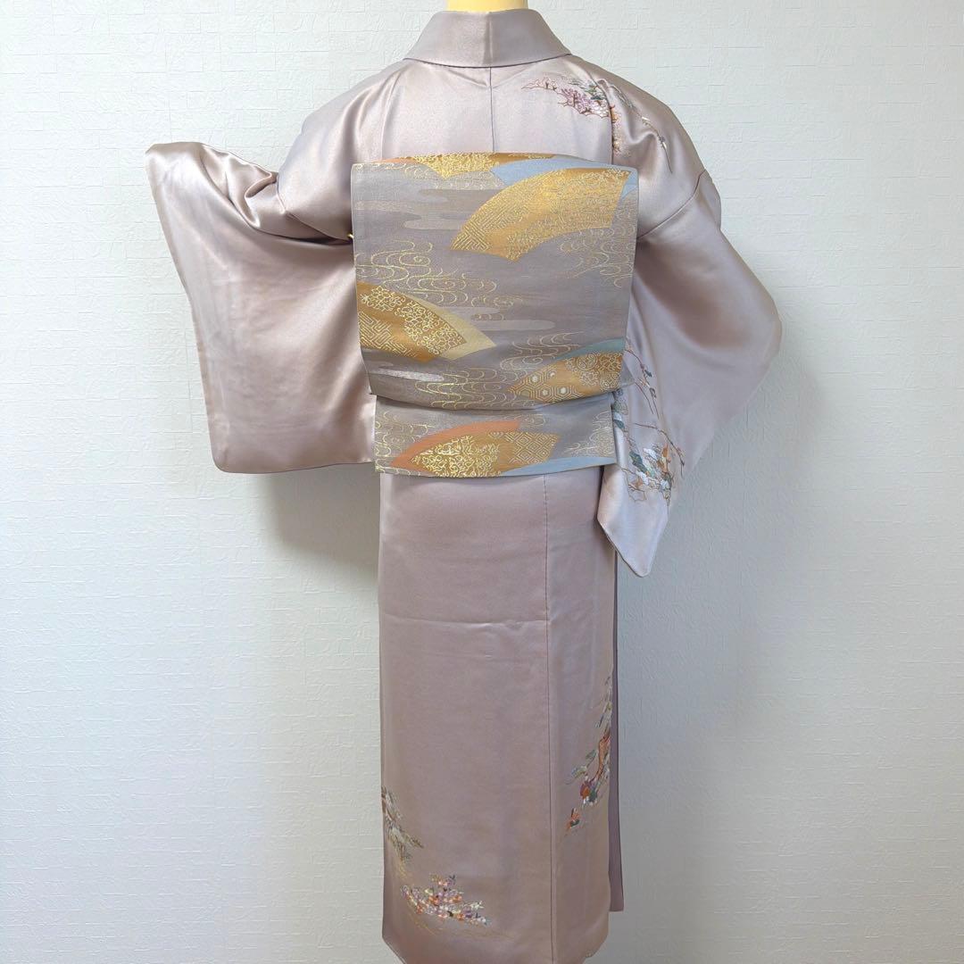 496 訪問着フルセット 正絹 薄紫 金彩 豪華 総刺繍 暈し染め お上品