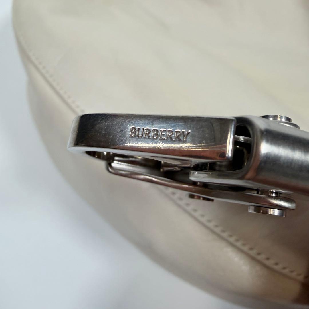 【美品】【現行】バーバリー　ショルダーバッグ　スモールナイトバッグ　アイボリー