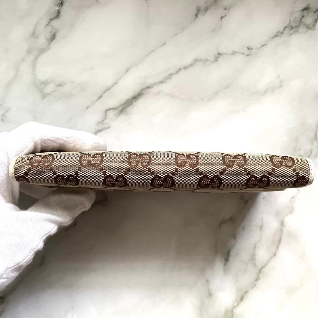 GUCCI グッチGG キャンバス　レザー　長財布　2つ折り財布 0113-⑧
