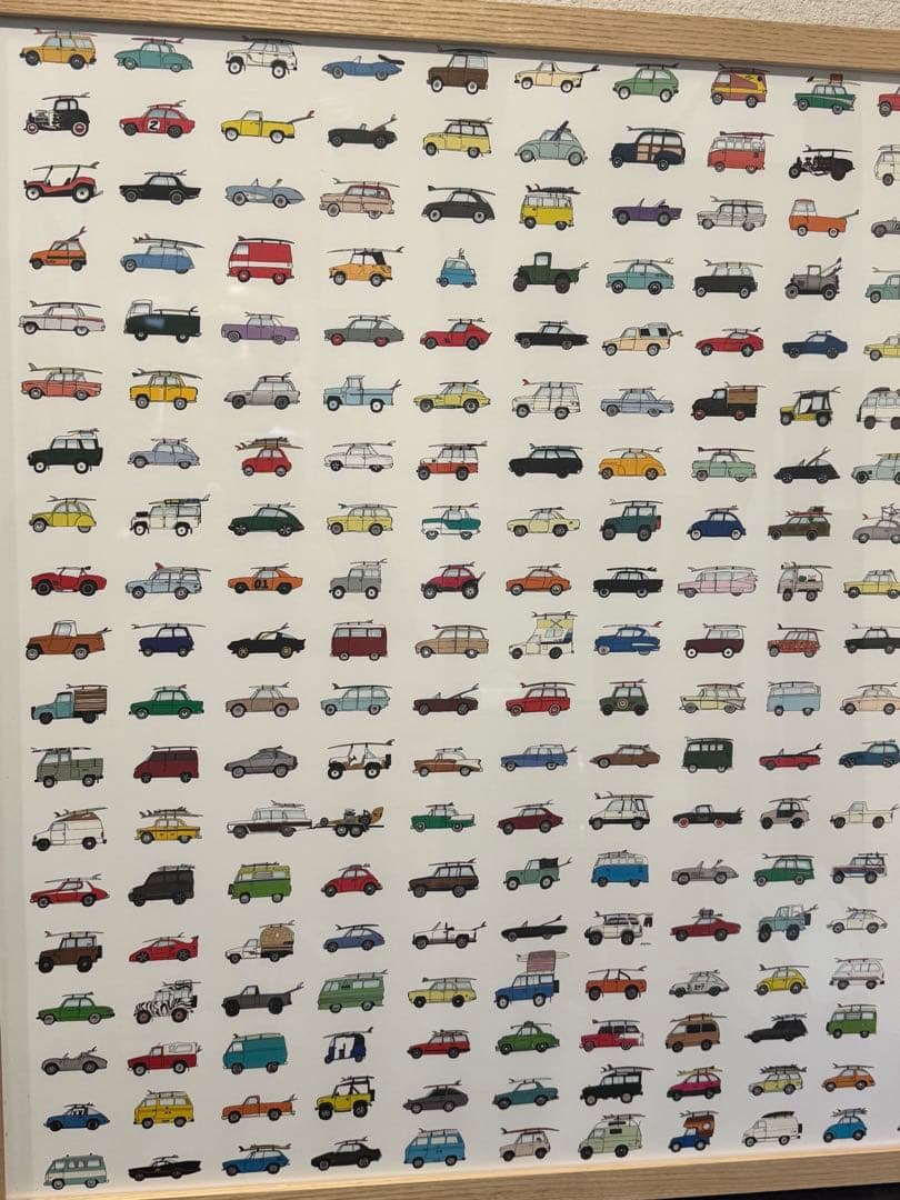 サーフィン　車　ケビン・バトラー　アートワーク壁掛けフレーム