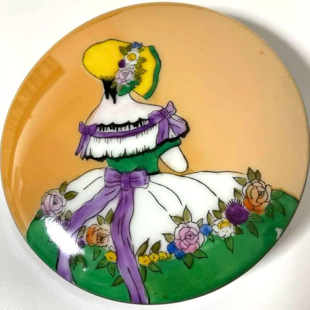 ＊Deco Lady＊パフケース＊1921年〜米国輸出・オールドノリタケ・