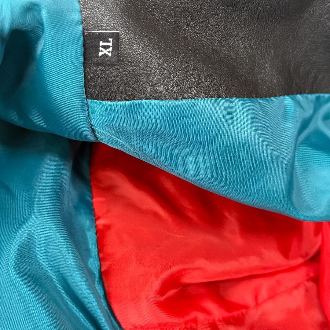 希少XL【定価14万】DIESEL シングル ライダースジャケット 黒 青